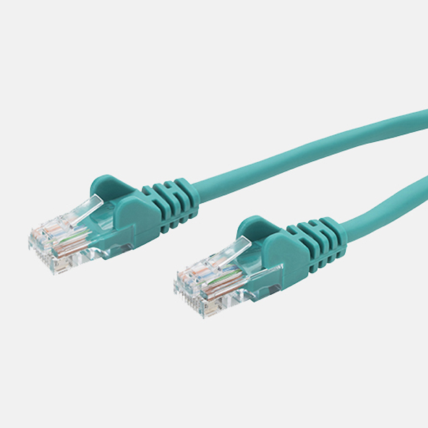RJ45 CAT6 UTP Stranded Flush Moulded LS0H Network Cable 24AWG - Green